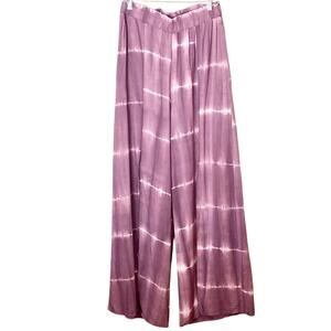 Hem & Thread Tie Dye Front Slit Wide Palazzo Pants (NWT) - L